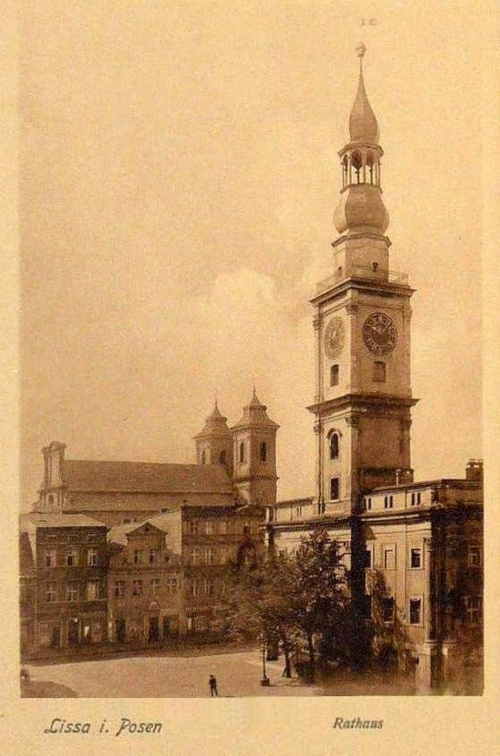 Ratusz w Lesznie, pocztówka z 1903 r.