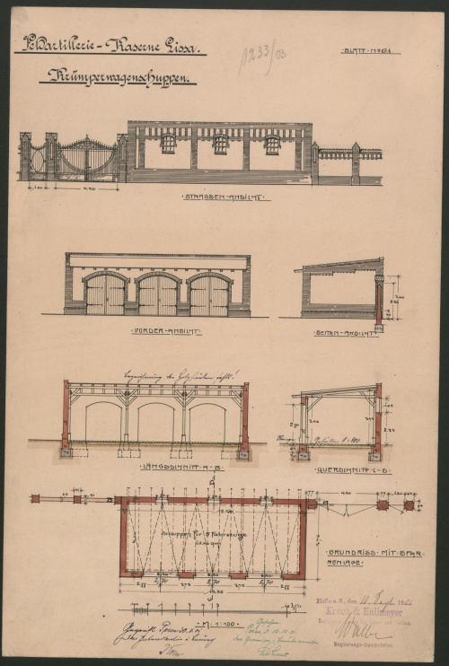 Projekt ogrodzenia i szopy gospodarczej. (1901 r., APL)