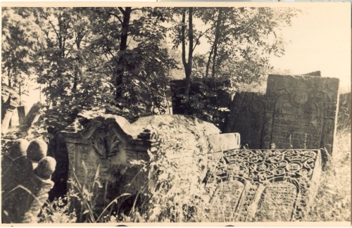 Niszczenie kirutu w Lesznie rozpoczęli Niemcy w okresie okupacji. Płaskie macewy posłużyły w większości jako materiał budowlany, odnajdowane po latach gromadzone są obecnie na zachowanym fragmencie dawnego cmentarza. (fot. z archiwum M. Błaszkow